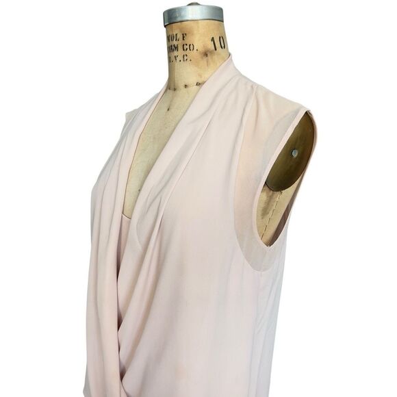 BCBGMAXAZRIA Blush Draped Sleeveless Blouse Size S - Picture 3 of 6
